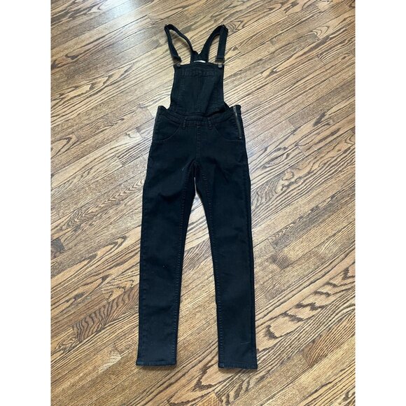 CHEAP MONDAY Dungaree Spray Denim Overalls Black Size XS - Picture 2 of 6